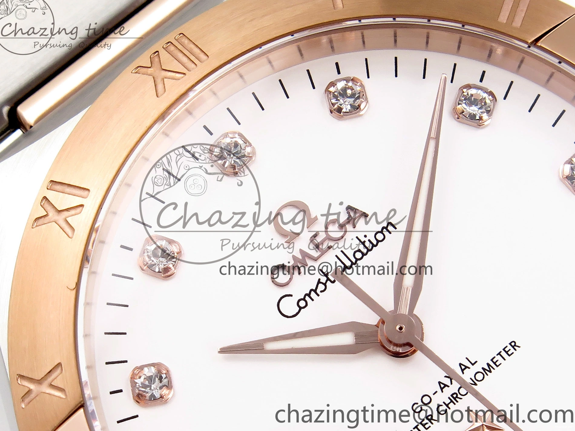 0414 Constellation 39mm SS RG ASWF 1:1 Best Edition White Diamonds Dial on SS RG Bracelet A Minimalist 7772
